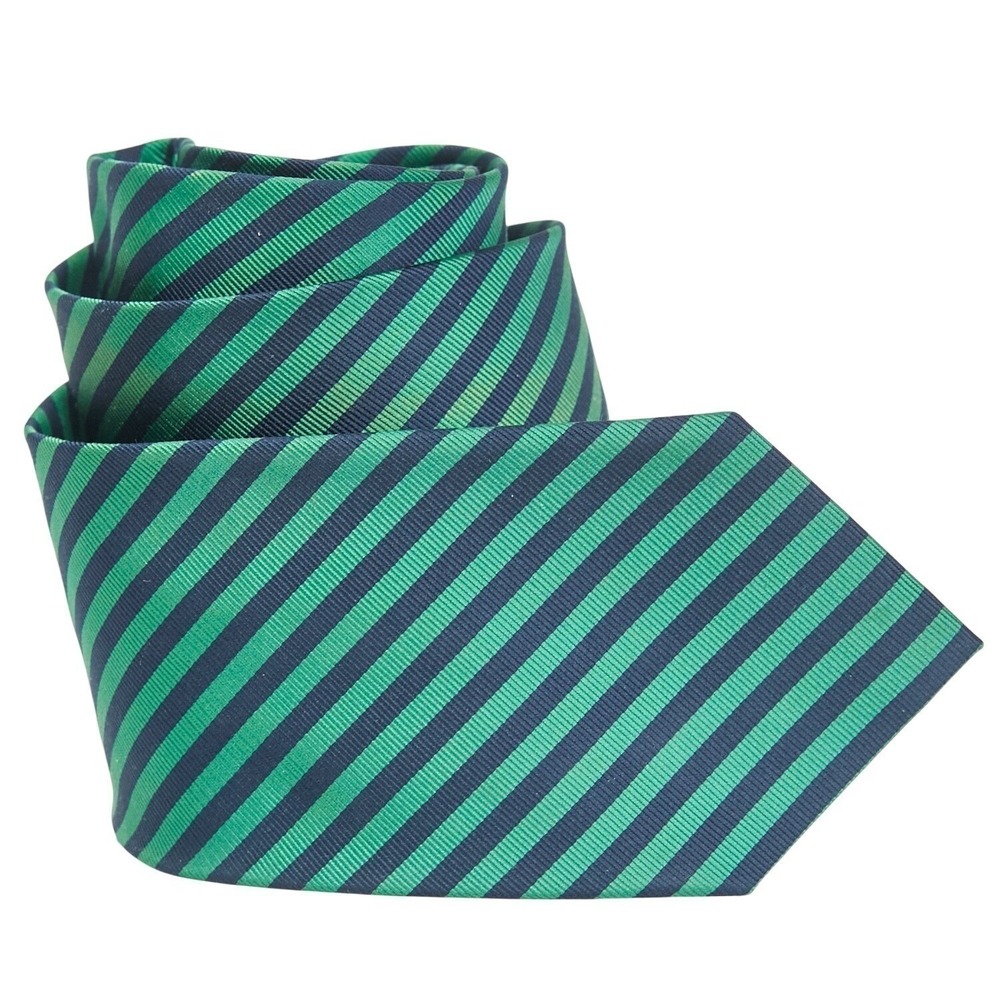 Jos‎ A Bank Executive Collection Silk Necktie Designer Repp Striped Green Blue